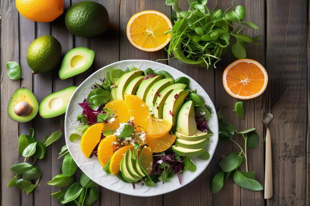 citrus-avocado-salad-with-mixed-greens