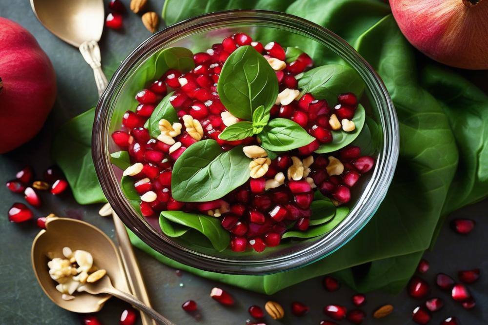 pomegranate-and-walnut-spinach-salad