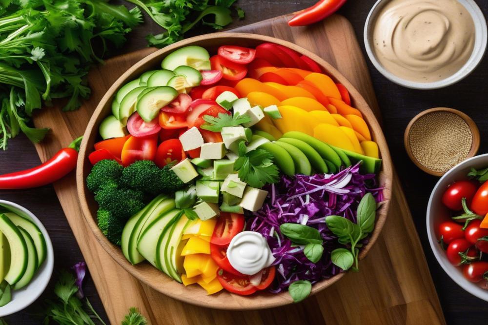 rainbow-veggie-salad-with-tahini-dressing