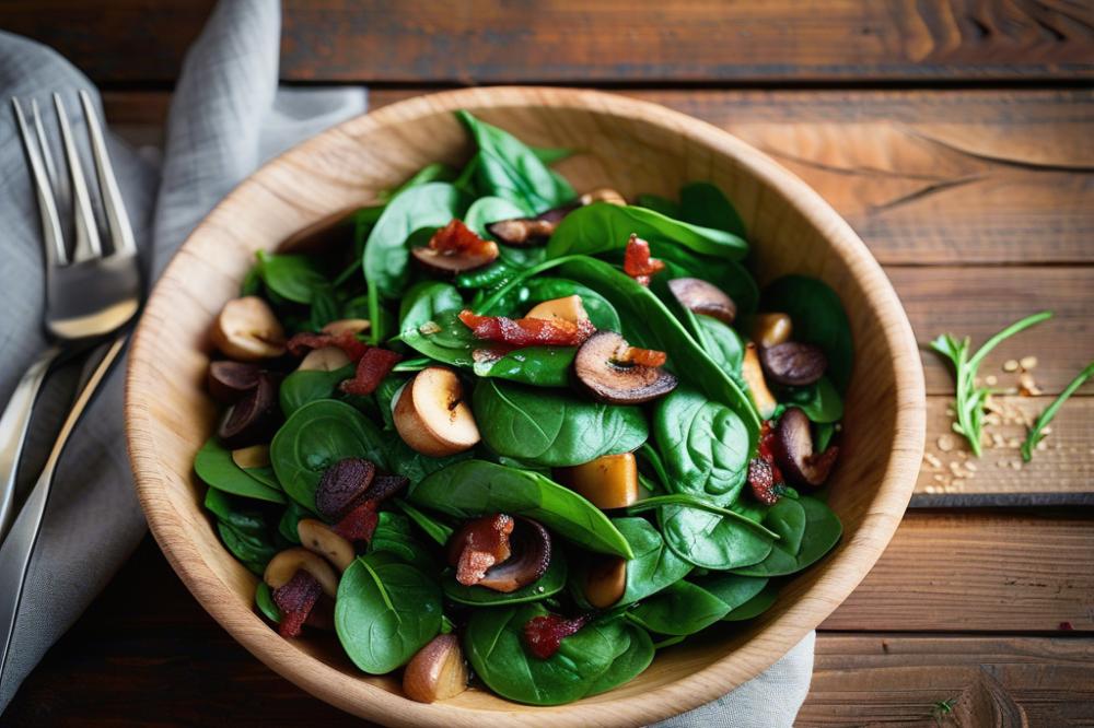 warm-spinach-salad-with-mushrooms-and-bacon