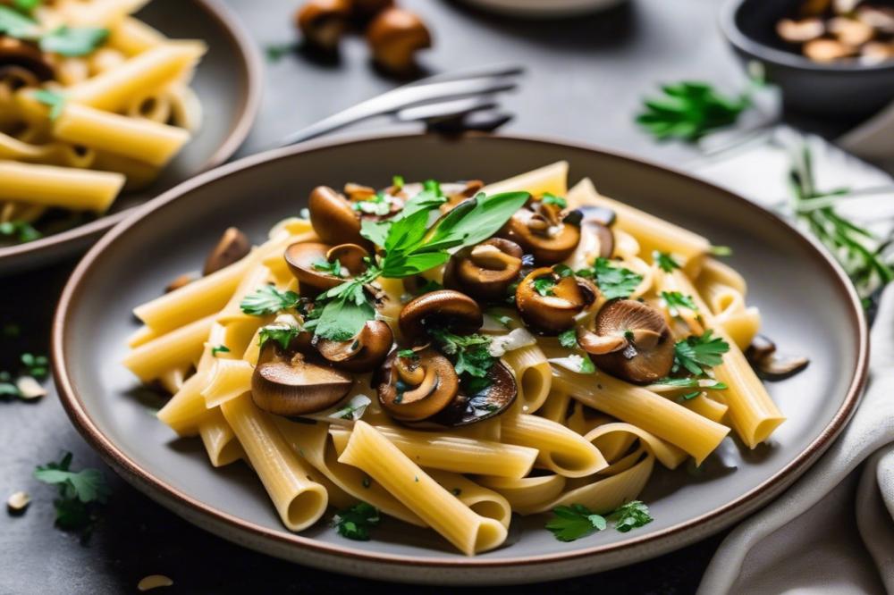 delicious-burnt-garlic-pasta-with-mushrooms-easy