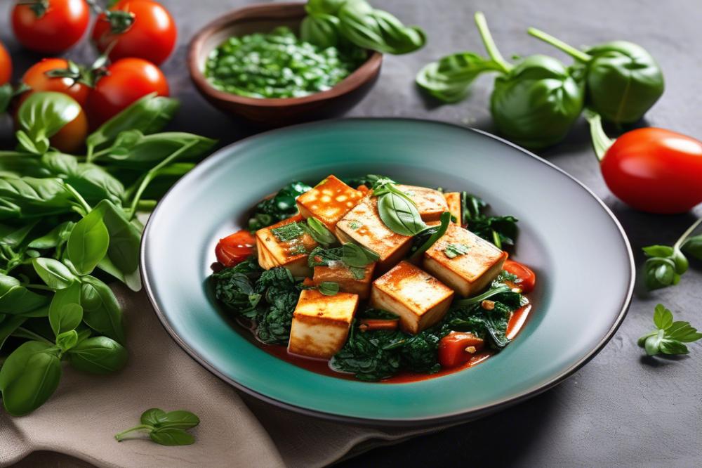 delicious-herbed-tofu-and-spinach-in-tomato-basil